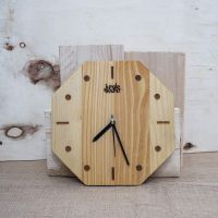 Wooden Wall Clock (Octagon) – Handmade Wooden Wall Décor Clock with Premium Natural Finish, Modern Minimal Home & Office Wall Hanging, Eco-Friendly Gift for Living Room